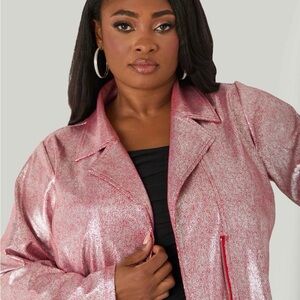 Ashley Stewart Metallic Moto Jacket